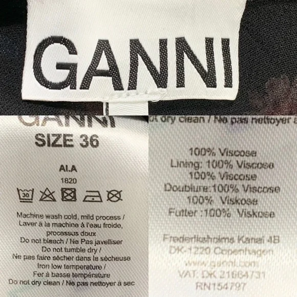 Ganni Paradise Elm Floral Georgette Wrap Top Surplus Wrap Top Small NEW - Picture 14 of 16